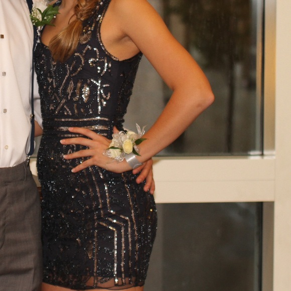 Navy Homecoming Dress - Picture 1 of 4